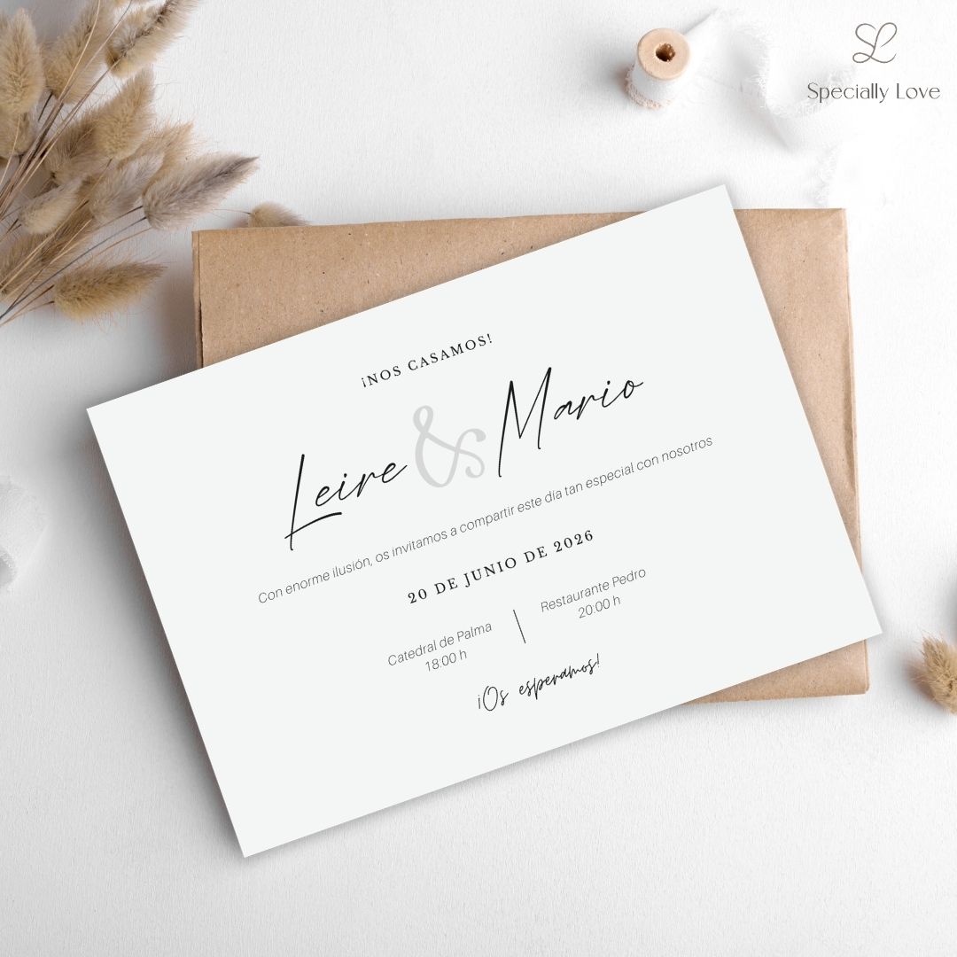 Invitaciones de boda para imprimir minimalist horizon